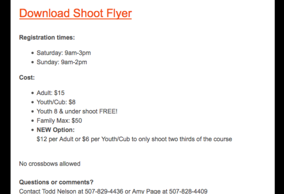 Saratoga Archery Club Event Email